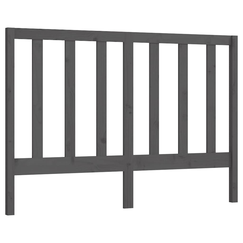 Bed Headboard Grey 146x4x100 cm Solid Wood Pine