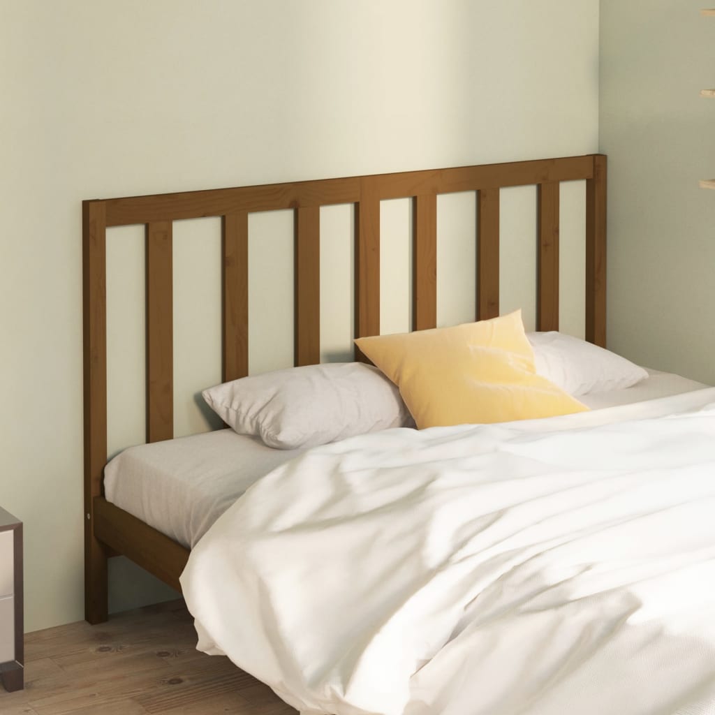 Bed Headboard Honey Brown 146x4x100 cm Solid Wood Pine