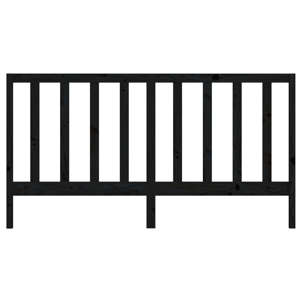 vidaXL Bed Headboard Black 206x4x100 cm Solid Wood Pine