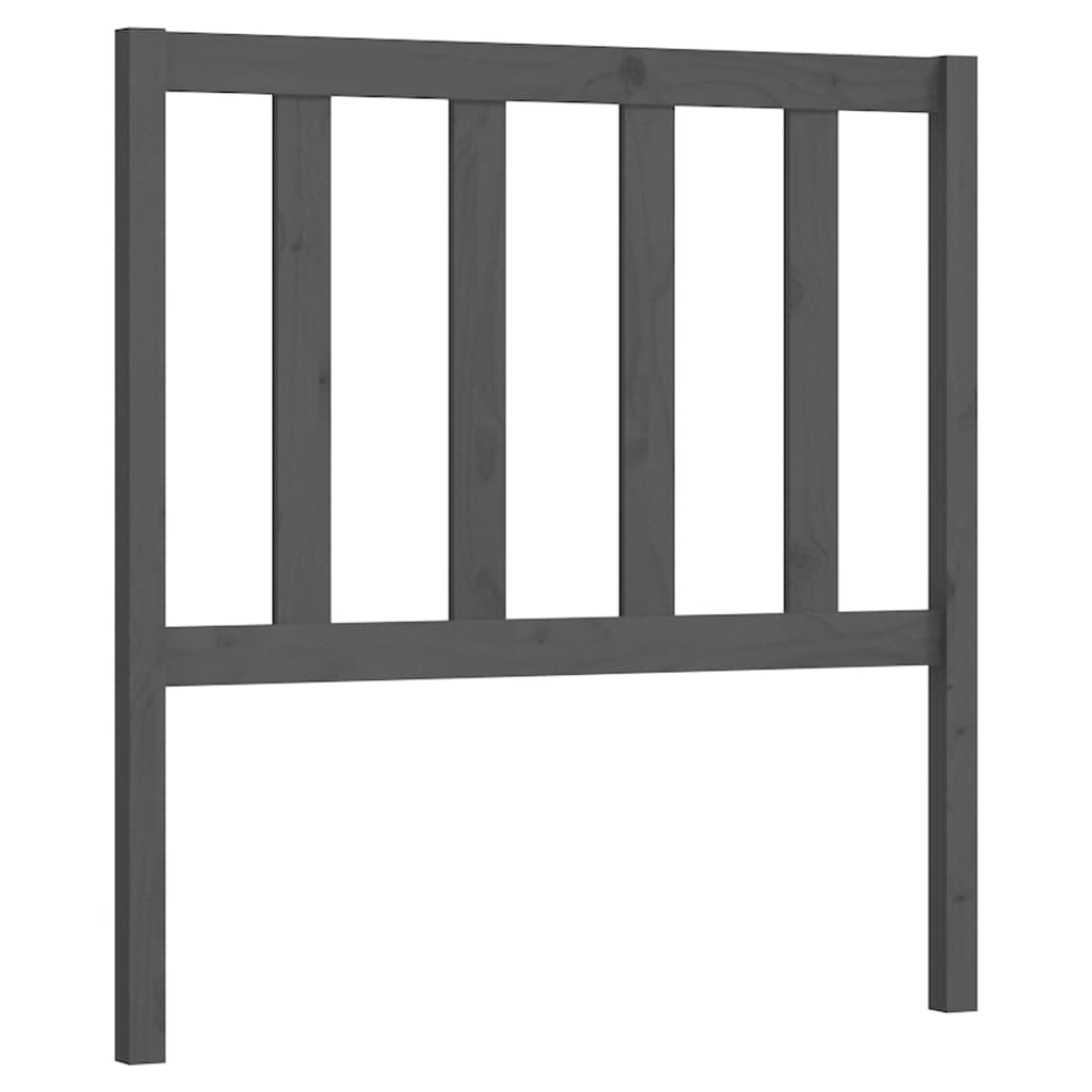 Bed Headboard Grey 81x4x100 cm Solid Wood Pine