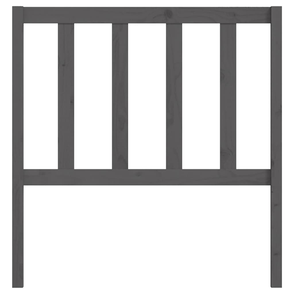 Bed Headboard Grey 81x4x100 cm Solid Wood Pine