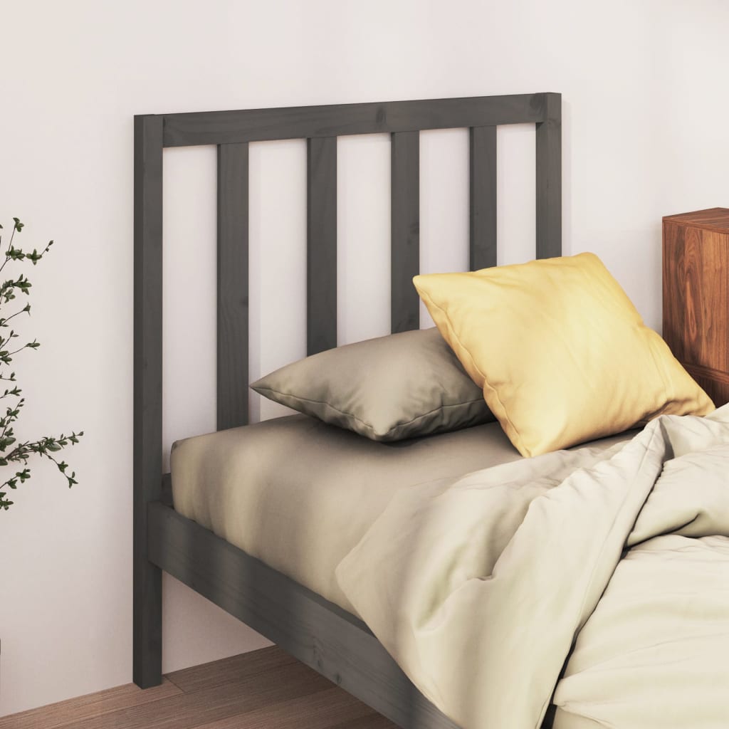 vidaXL Bed Headboard Grey 96x4x100 cm Solid Wood Pine