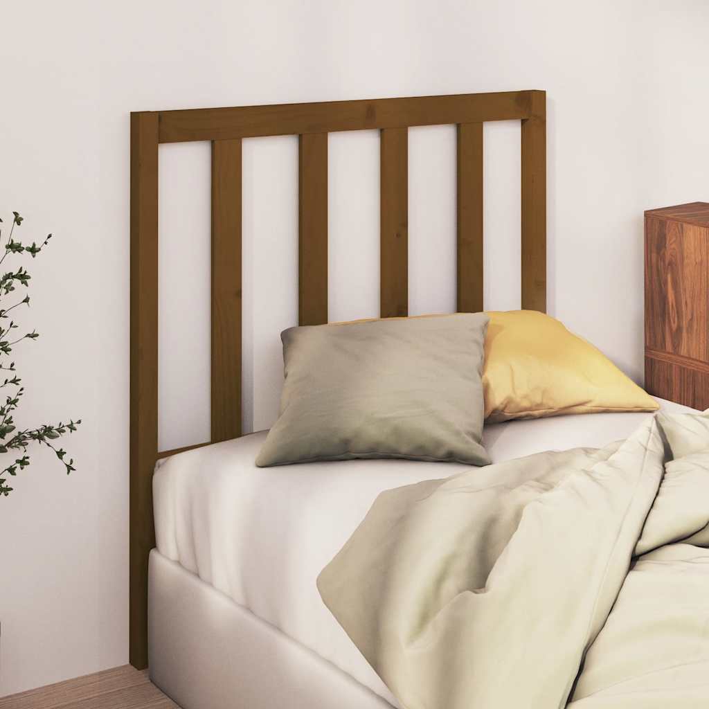 Bed Headboard Honey Brown 106x4x100 cm Solid Wood Pine
