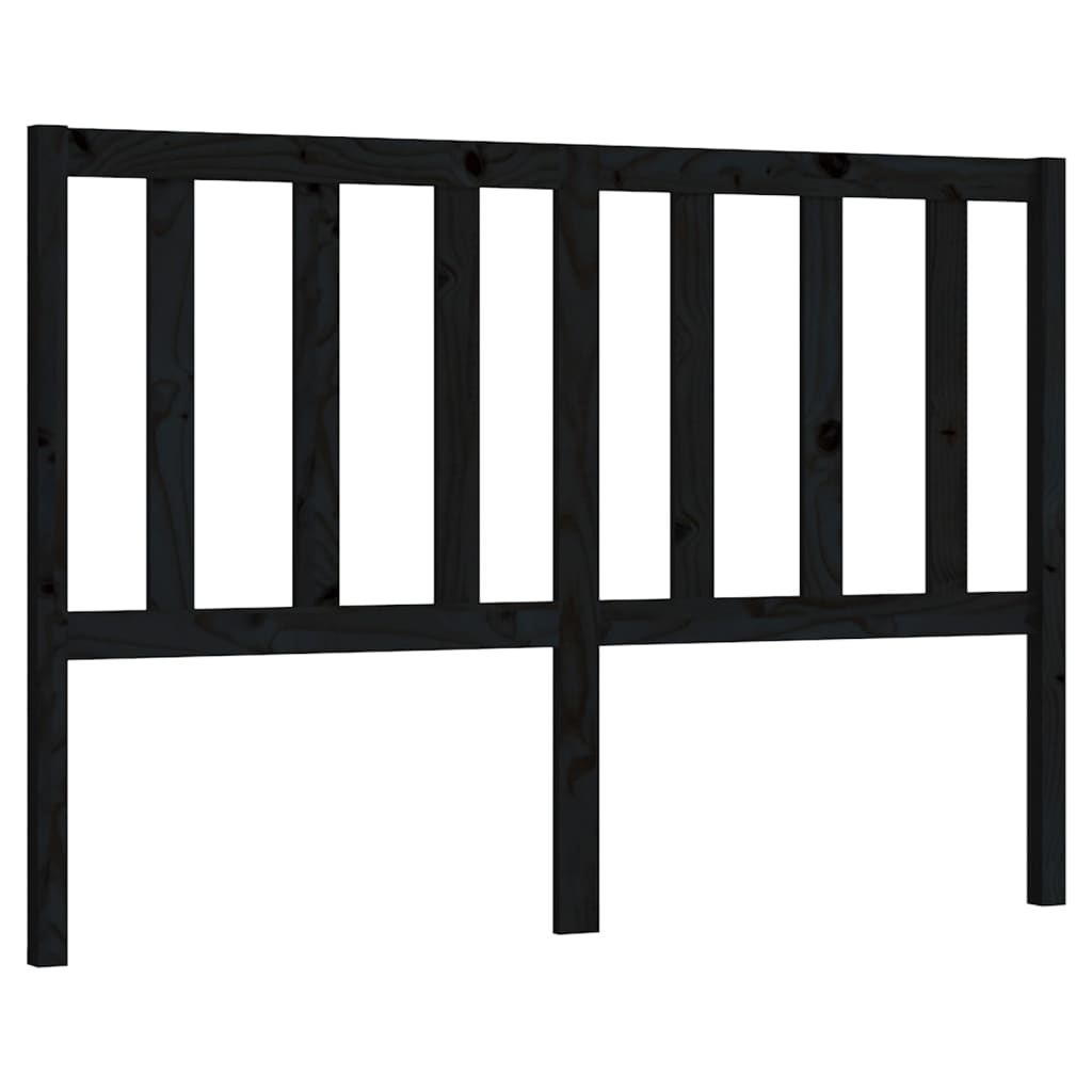 Bed Headboard Black 166x4x100 cm Solid Wood Pine