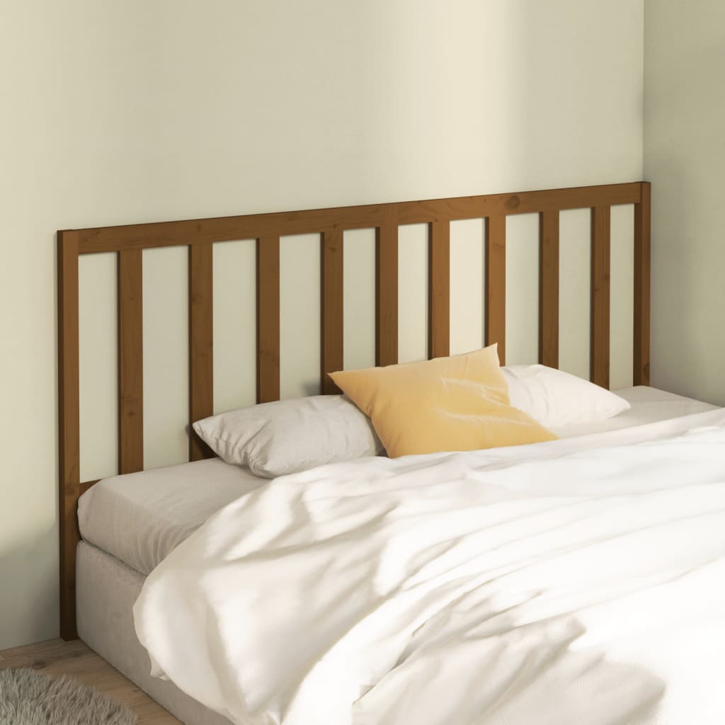 Bed Headboard Honey Brown 206x4x100 cm Solid Wood Pine