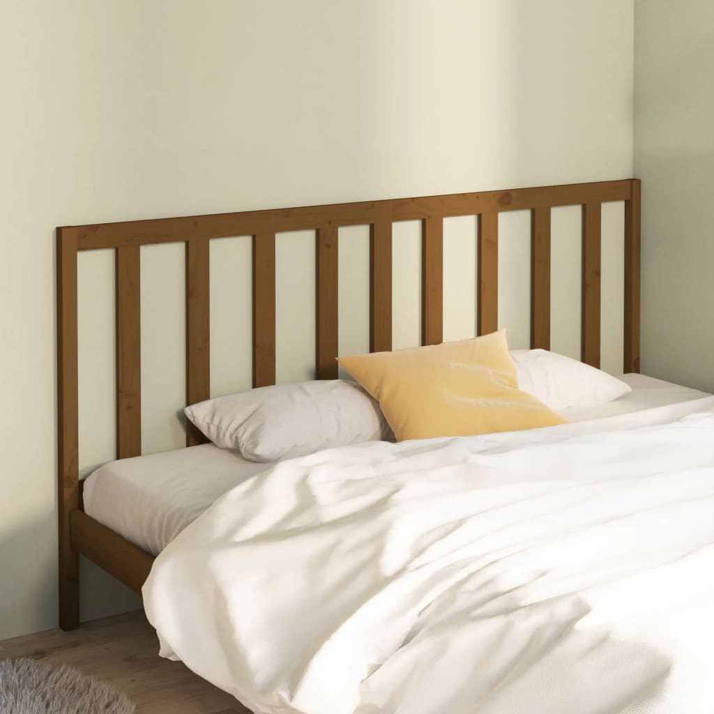 Bed Headboard Honey Brown 206x4x100 cm Solid Wood Pine