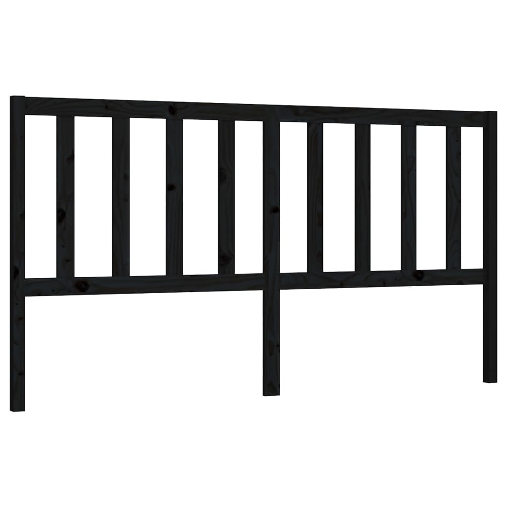 vidaXL Bed Headboard Black 206x4x100 cm Solid Wood Pine