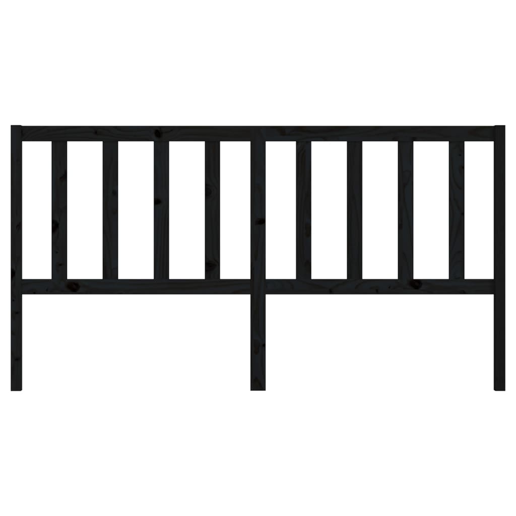 vidaXL Bed Headboard Black 206x4x100 cm Solid Wood Pine