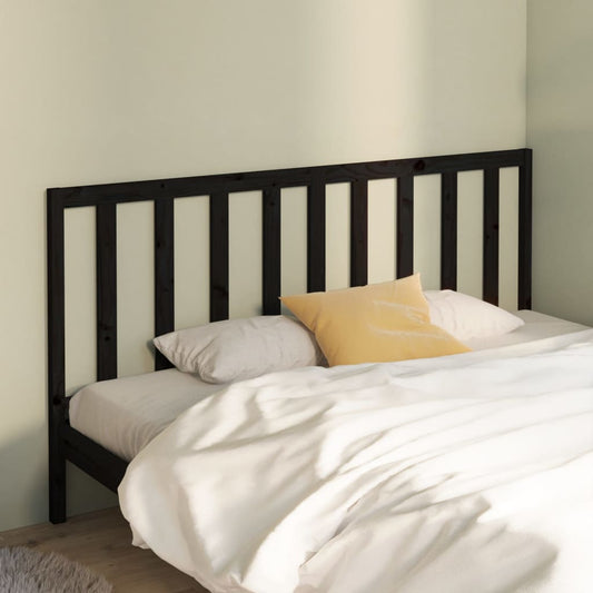 vidaXL Bed Headboard Black 206x4x100 cm Solid Wood Pine