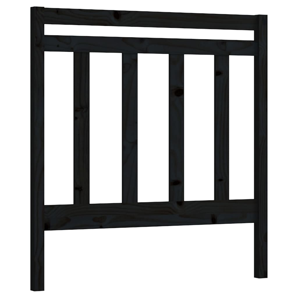 vidaXL Bed Headboard Black 106x4x100 cm Solid Wood Pine