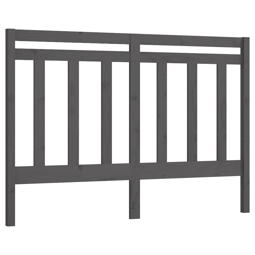 vidaXL Bed Headboard Grey 126x4x100 cm Solid Wood Pine