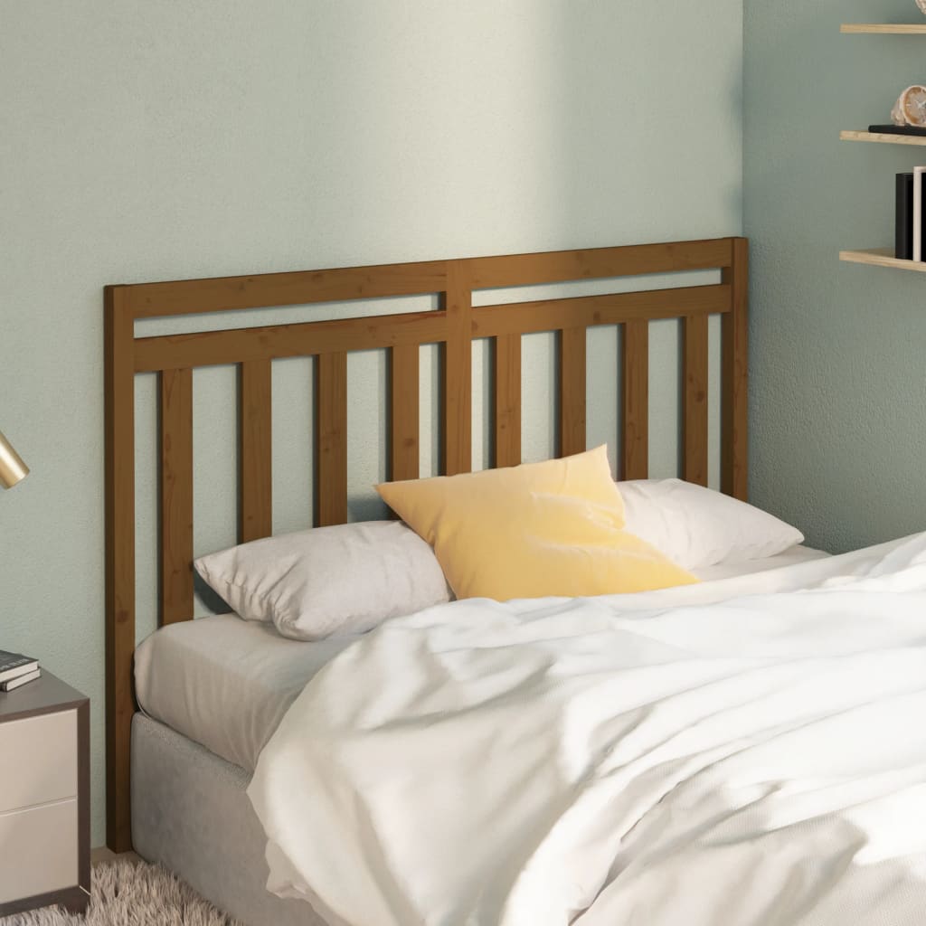 Bed Headboard Honey Brown 166x4x100 cm Solid Wood Pine