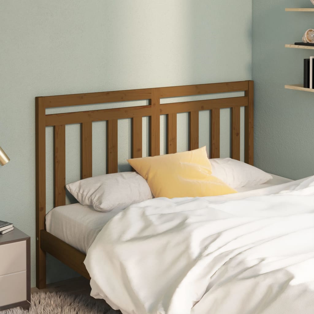 Bed Headboard Honey Brown 166x4x100 cm Solid Wood Pine