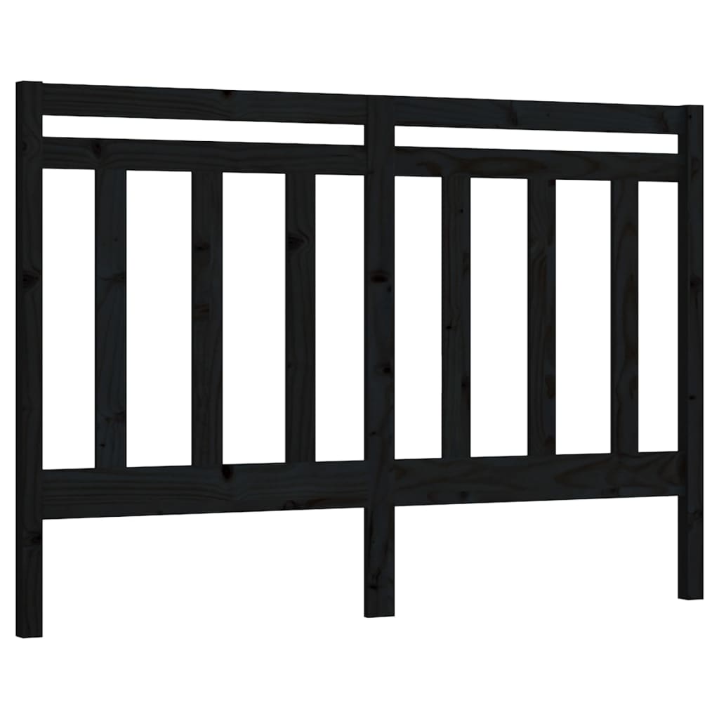 Bed Headboard Black 166x4x100 cm Solid Wood Pine