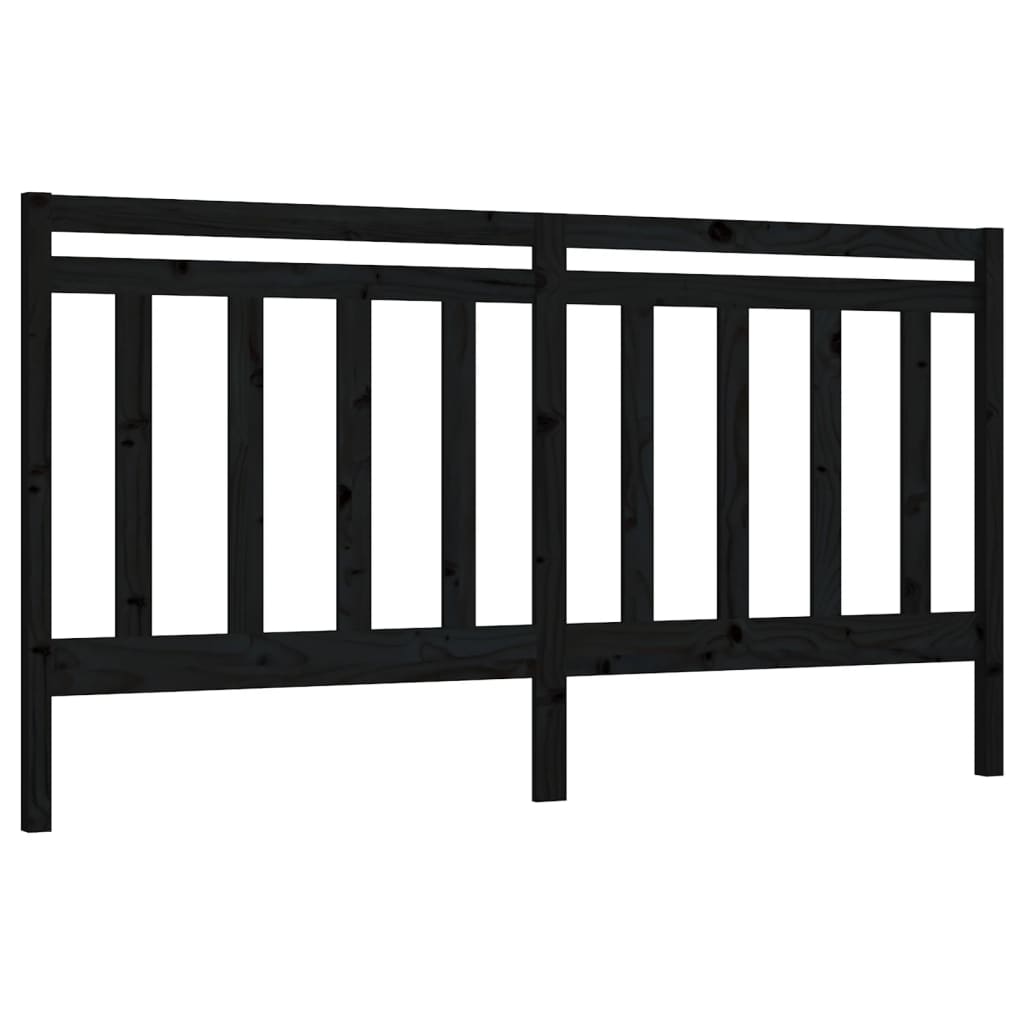 vidaXL Bed Headboard Black 186x4x100 cm Solid Wood Pine