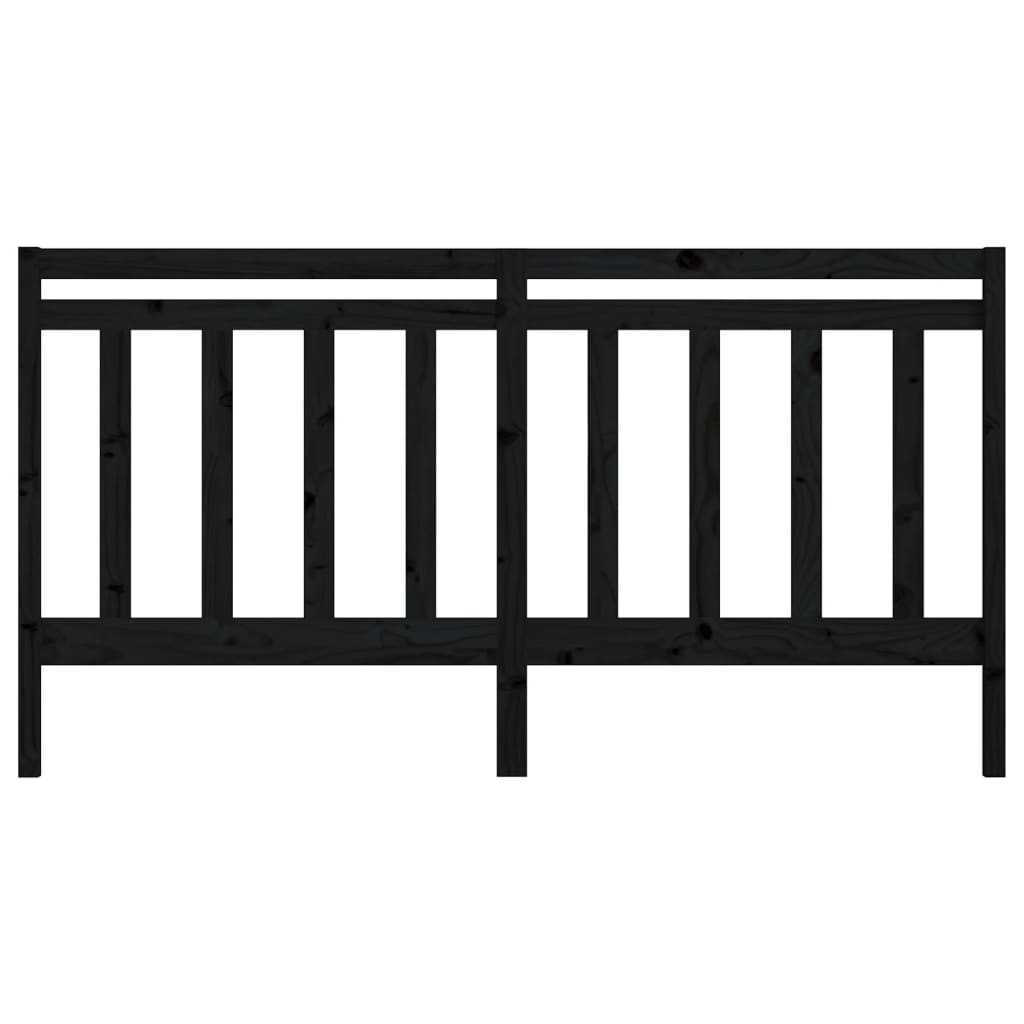 vidaXL Bed Headboard Black 186x4x100 cm Solid Wood Pine