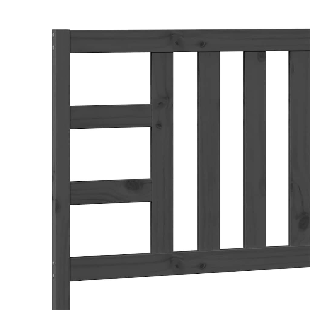 Bed Headboard Grey 96x4x100 cm Solid Wood Pine