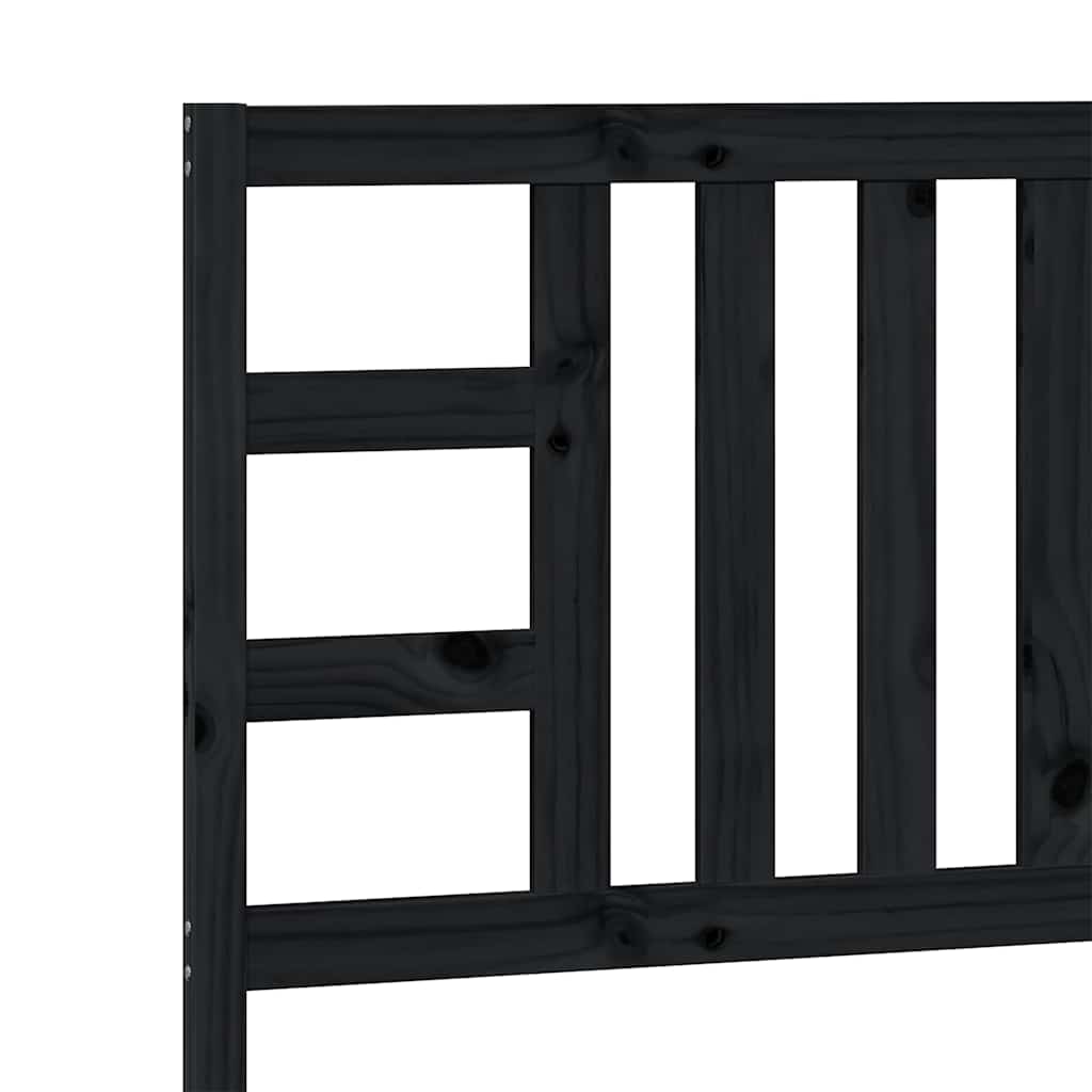 Bed Headboard Black 96x4x100 cm Solid Wood Pine
