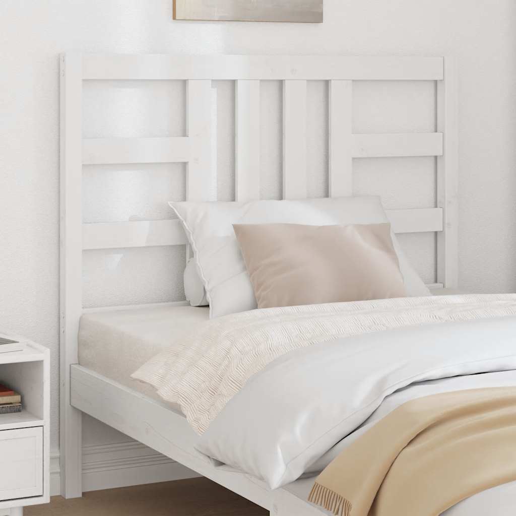 Bed Headboard White 106x4x100 cm Solid Wood Pine
