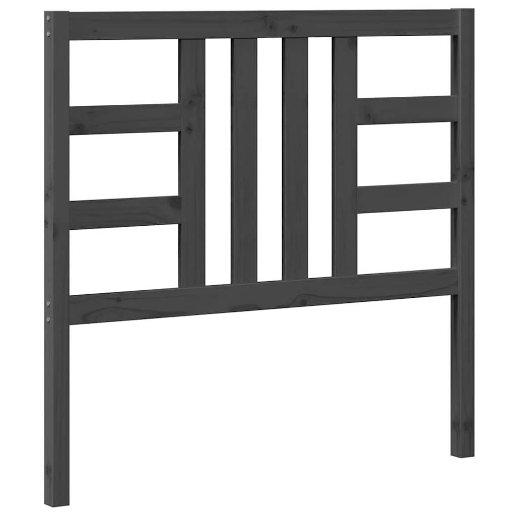 Bed Headboard Grey 106x4x100 cm Solid Wood Pine