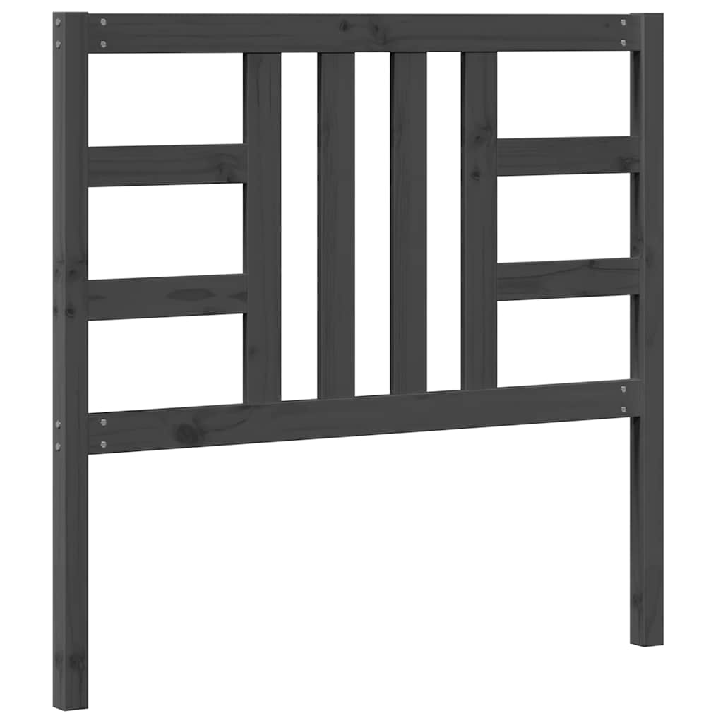 Bed Headboard Grey 106x4x100 cm Solid Wood Pine