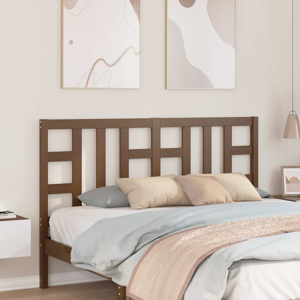 Bed Headboard Honey Brown 146x4x100 cm Solid Wood Pine
