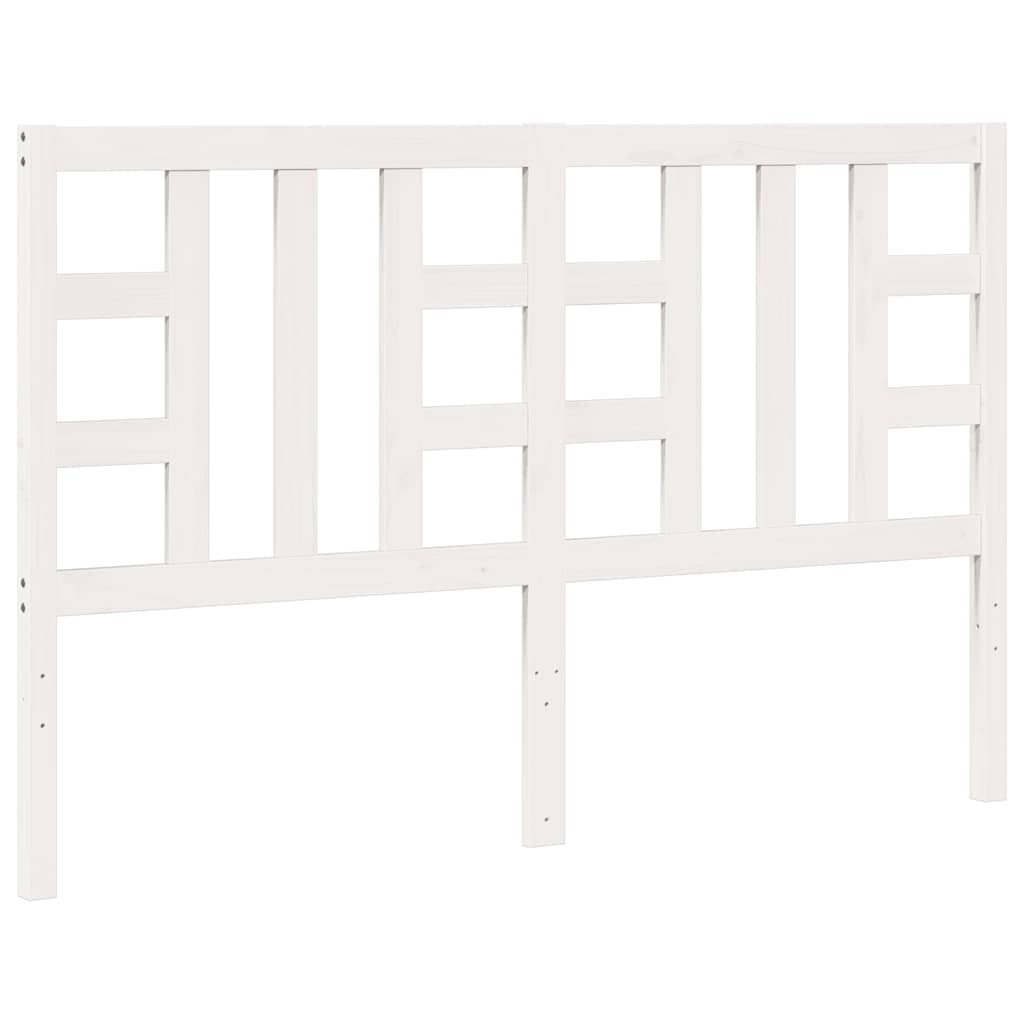 Bed Headboard White 156x4x100 cm Solid Wood Pine