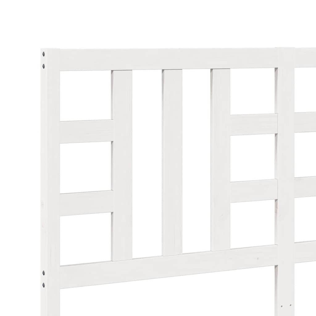 Bed Headboard White 156x4x100 cm Solid Wood Pine