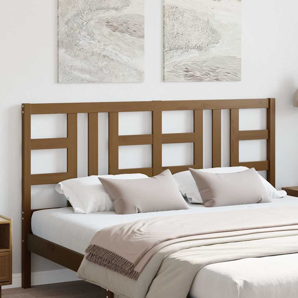 Bed Headboard Honey Brown 166x4x100 cm Solid Wood Pine
