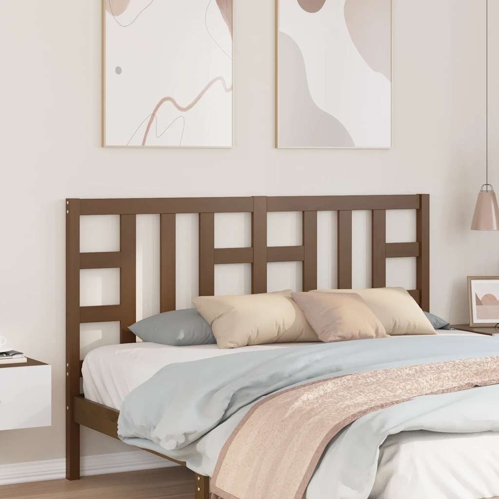 Bed Headboard Honey Brown 166x4x100 cm Solid Wood Pine