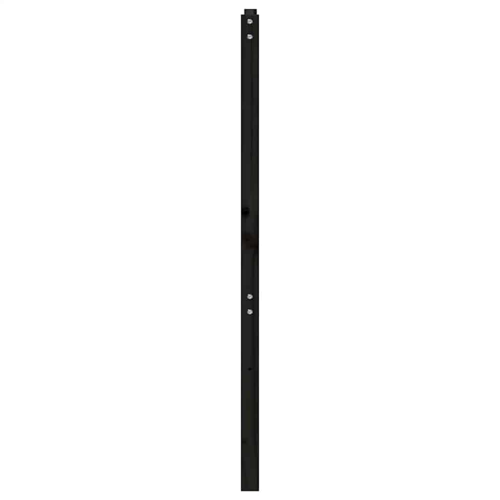 Bed Headboard Black 166x4x100 cm Solid Wood Pine