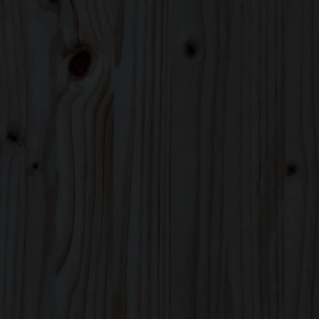 Bed Headboard Black 166x4x100 cm Solid Wood Pine
