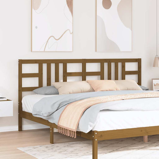 Bed Headboard Honey Brown 206x4x100 cm Solid Wood Pine