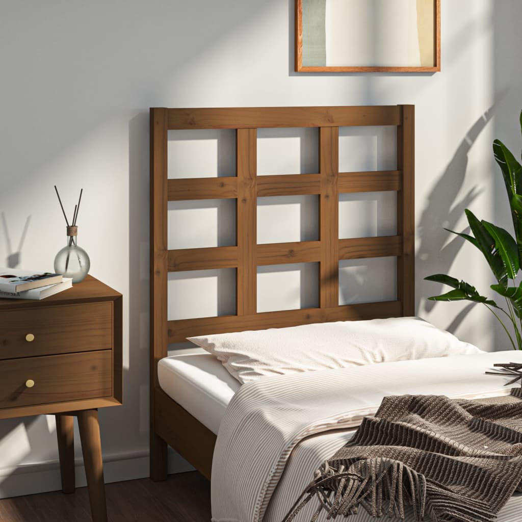Bed Headboard Honey Brown 80.5x4x100 cm Solid Wood Pine
