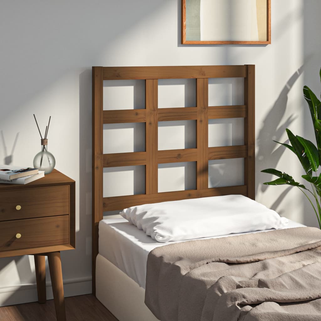Bed Headboard Honey Brown 80.5x4x100 cm Solid Wood Pine