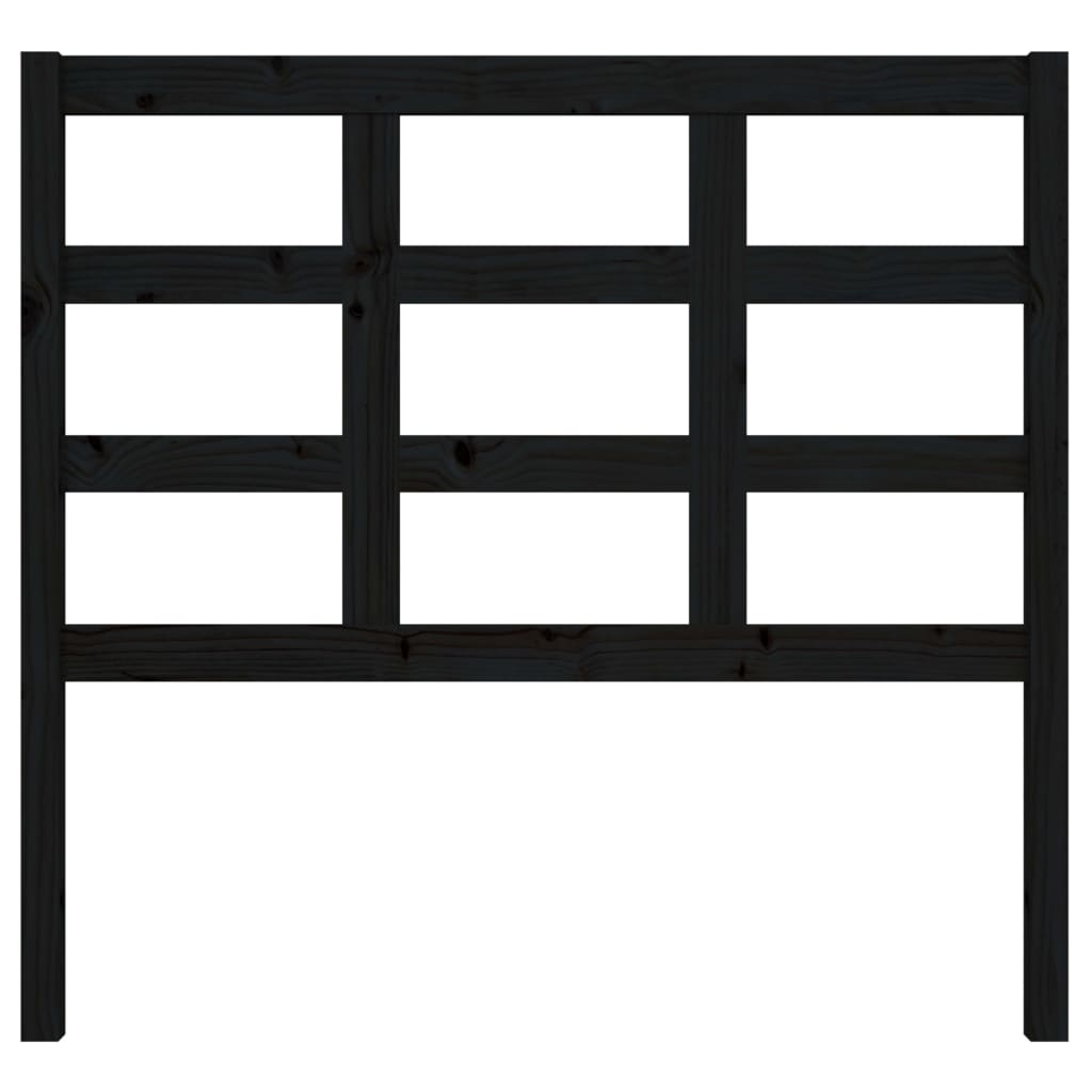 vidaXL Bed Headboard Black 105.5x4x100 cm Solid Wood Pine