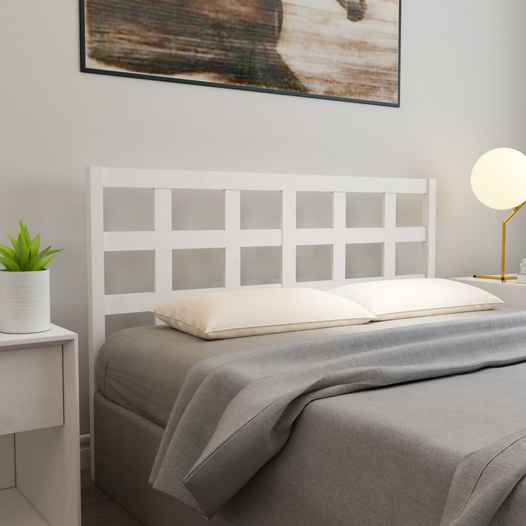 vidaXL Bed Headboard White 145.5x4x100 cm Solid Wood Pine