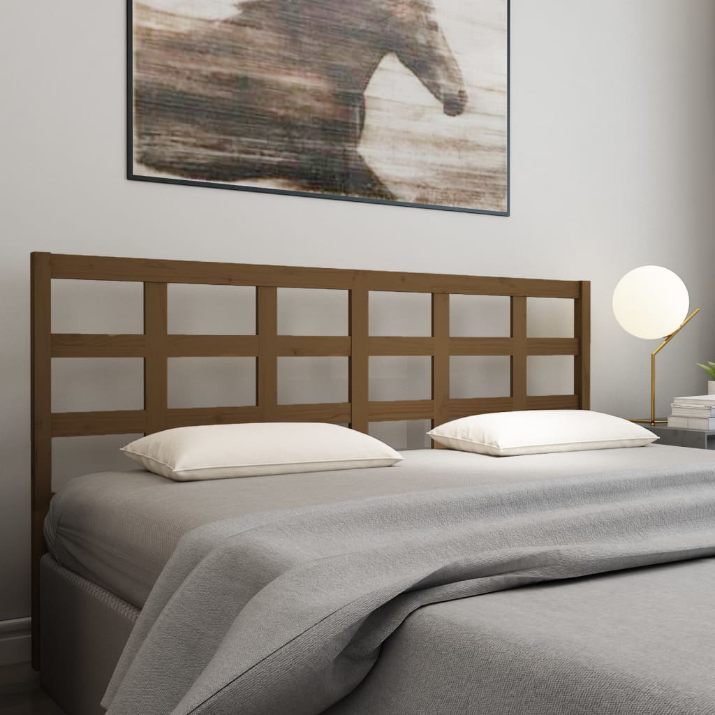 vidaXL Bed Headboard Honey Brown 205.5x4x100 cm Solid Wood Pine