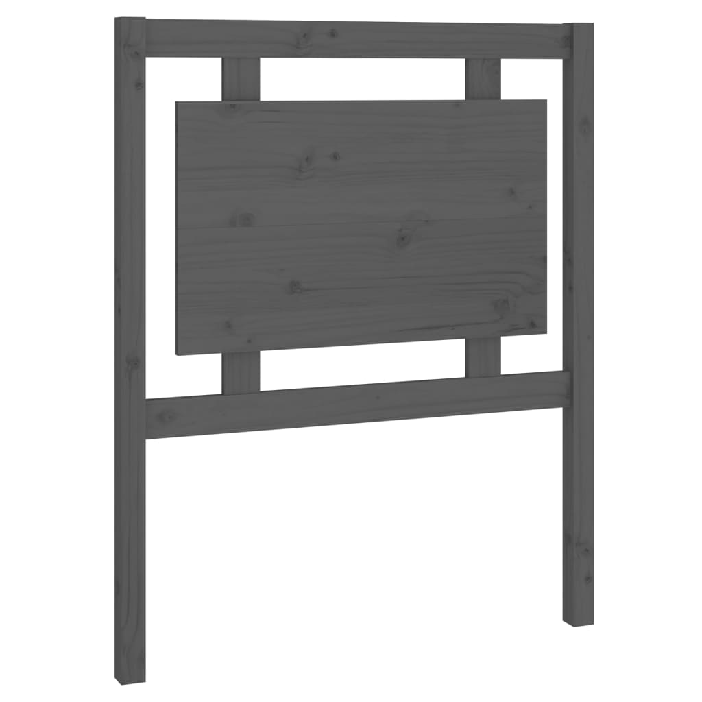 Bed Headboard Grey 80.5x4x100 cm Solid Pine Wood