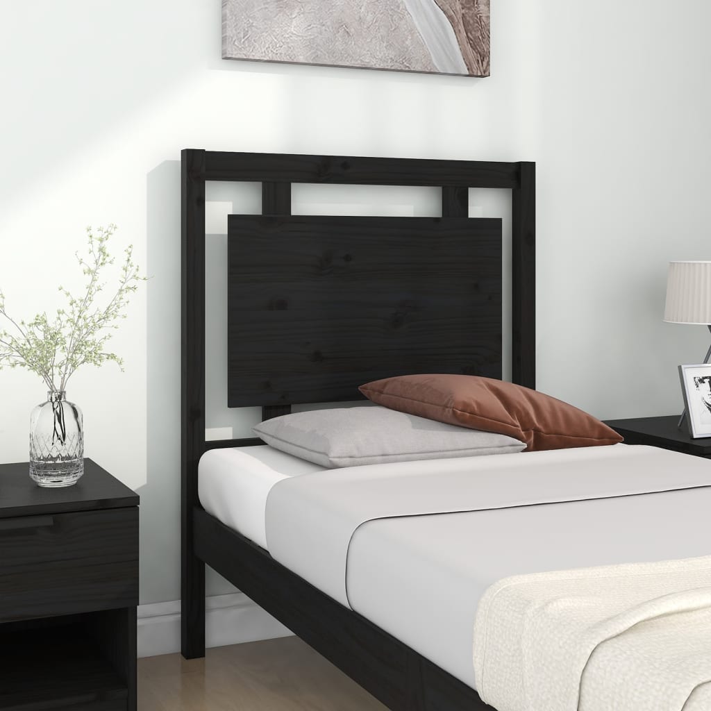 vidaXL Bed Headboard Black 80.5x4x100 cm Solid Pine Wood