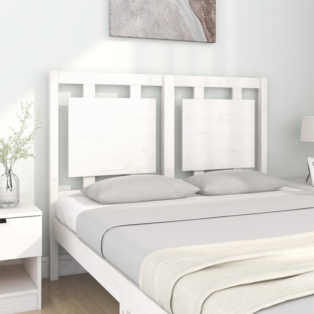 vidaXL Bed Headboard White 125.5x4x100 cm Solid Pine Wood