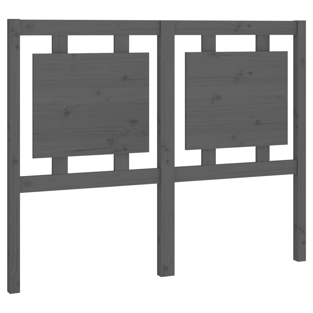 Bed Headboard Grey 125.5x4x100 cm Solid Pine Wood