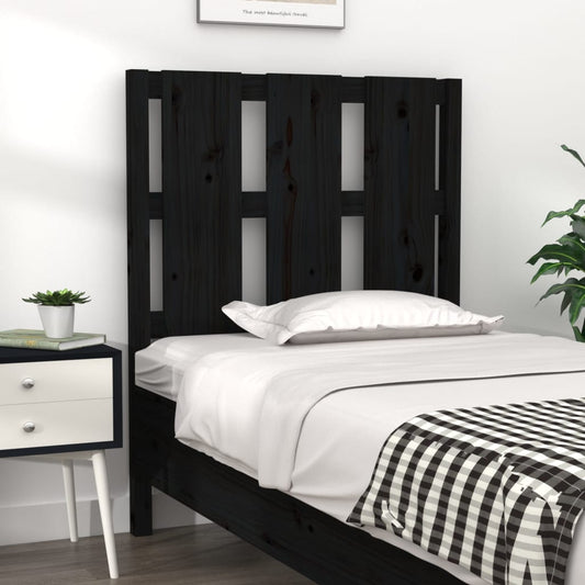 vidaXL Bed Headboard Black 80.5x4x100 cm Solid Wood Pine