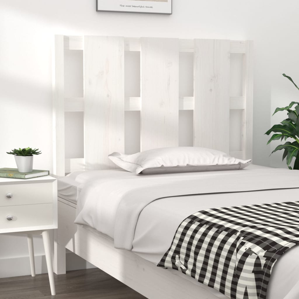 vidaXL Bed Headboard White 95.5x4x100 cm Solid Wood Pine