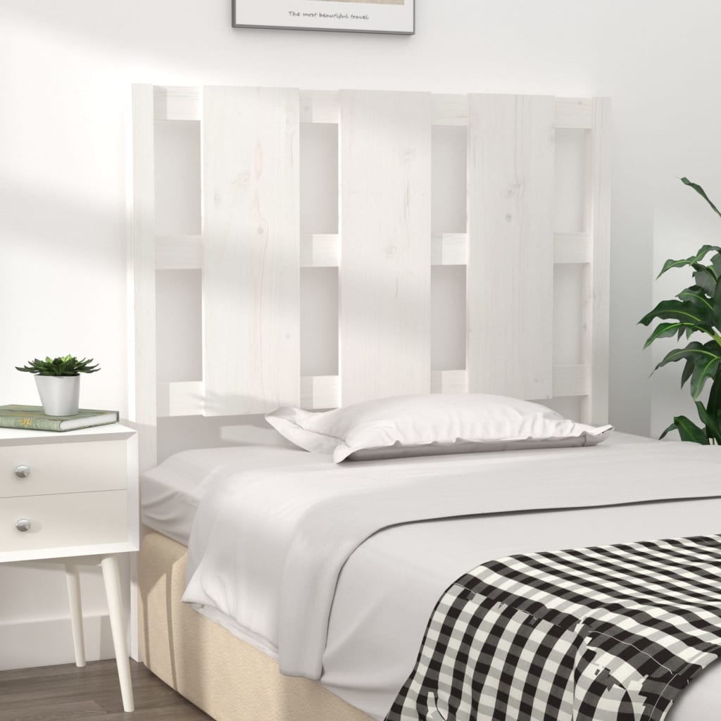 vidaXL Bed Headboard White 105.5x4x100 cm Solid Wood Pine