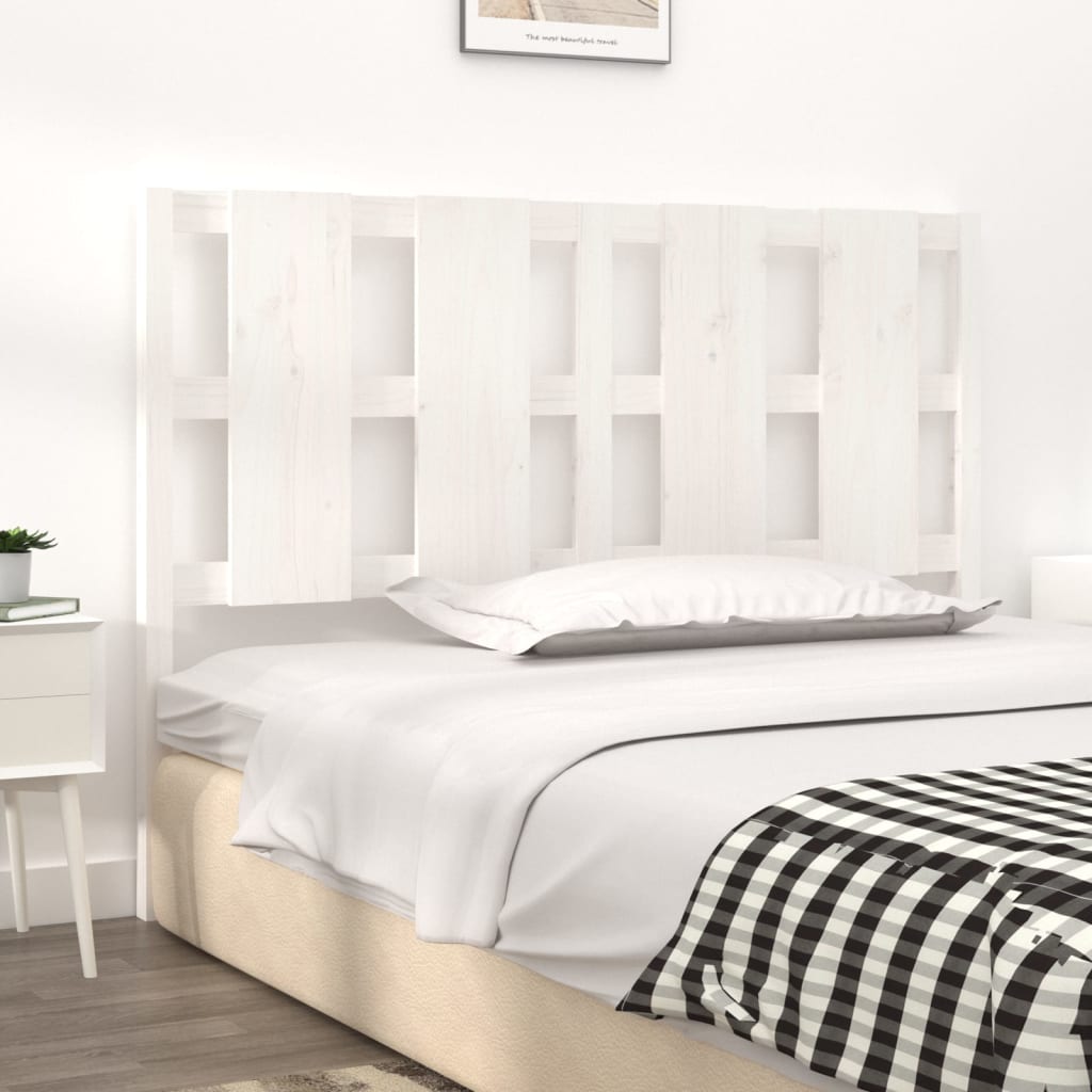 vidaXL Bed Headboard White 125.5x4x100 cm Solid Wood Pine