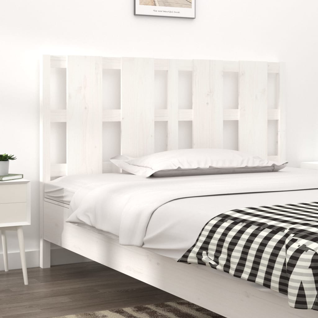 vidaXL Bed Headboard White 125.5x4x100 cm Solid Wood Pine