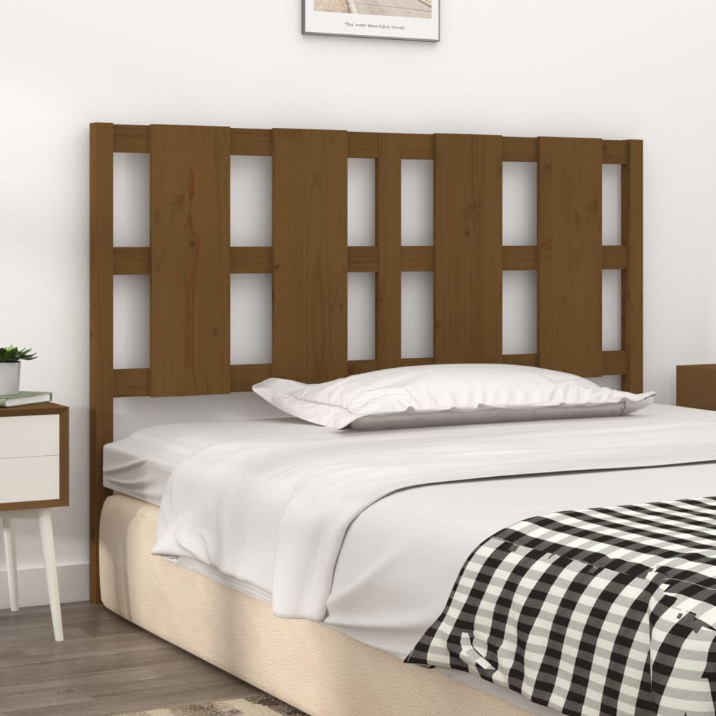 Bed Headboard Honey Brown 125.5x4x100 cm Solid Wood Pine