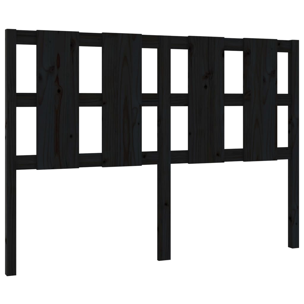 vidaXL Bed Headboard Black 125.5x4x100 cm Solid Wood Pine