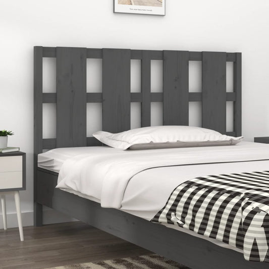 vidaXL Bed Headboard Grey 145.5x4x100 cm Solid Wood Pine